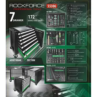 Тележка инструментальная с инструментом  RockFORCE RF-55306