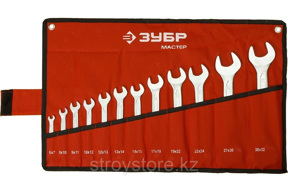 Набор рожковых гаечных ключей, 12 шт, ЗУБР Профессионал 6-32 мм