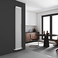 ВЕРТИКАЛЬНЫЙ РАДИАТОР СТАЛЬНОЙ ТРУБЧАТЫЙ ТРЕХТРУБНЫЙ 1800 (боковое подключение) TRIO 6 WHITE