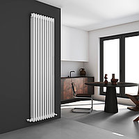 РАДИАТОР ВЕРТИКАЛЬНЫЙ СТАЛЬНОЙ ТРУБЧАТЫЙ ТРЕХТРУБНЫЙ 1800 (боковое подключение) TRIO 10 WHITE