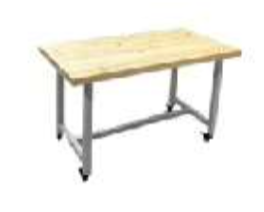 Верстак на металлическом каркасе со столешницей из деревянного бруса (CraftLab), размер 1200мм х 600мм х 750мм шт.