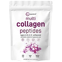 Micro Ingredients, Коллаген, тип I, II, III, V, X, 907 г