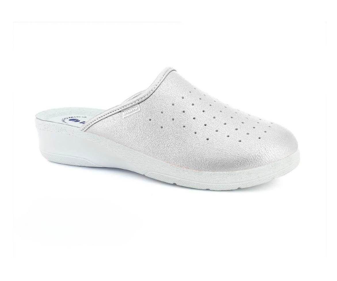 Сабо серебристые INBLU кожаные