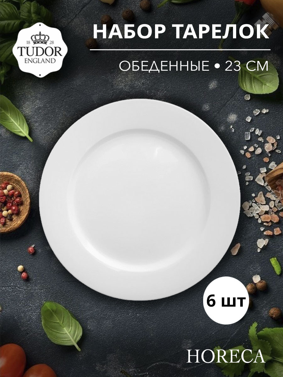 Тарелка обеденная 23 см HORECA TU2436-6 (набор 6шт) TUDOR
