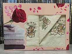 Набор махровых полотенец в подарочной упаковке. Турция, 3 шт.