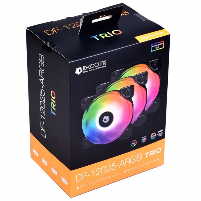 DEEPCOOL Комплект вентиляторов для корпуса ID-Cooling DF-12025-RGB-TRIO, 12cm, RGB LED