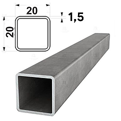 Труба профильная квадратная 20х20х1,5мм