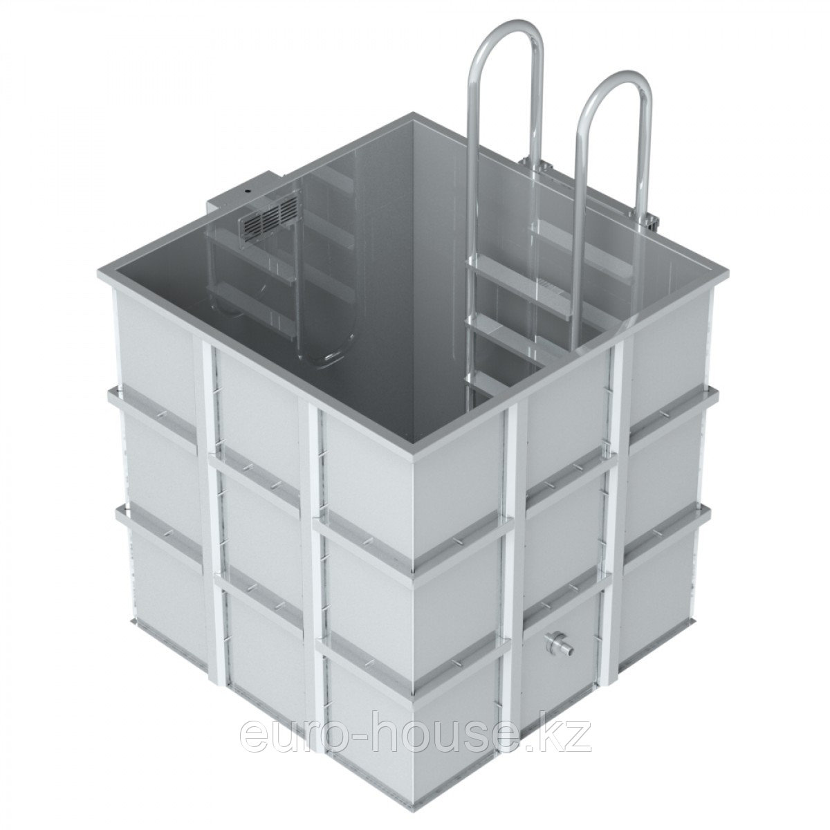 Погружная купель из нержавеющей стали 1,4х1,4х1,8 м, фото 1