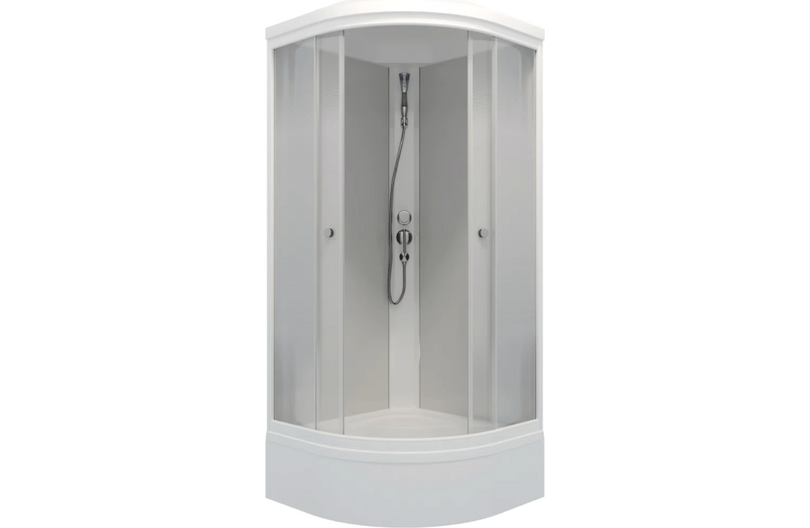 Душевая кабина ТРИТОН "Лайт 90*90 B" 900x900x2280 1/4 круга, средний поддон, Градиент, Белый ДН4 (7 места+сифон D50мм)