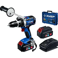 Бесщеточная дрель-шуруповерт ЗУБР Т7, 20 В, 100 Н·м, 2 АКБ (4 А·ч), кейс, серия "Профессионал" (DB-211-42)