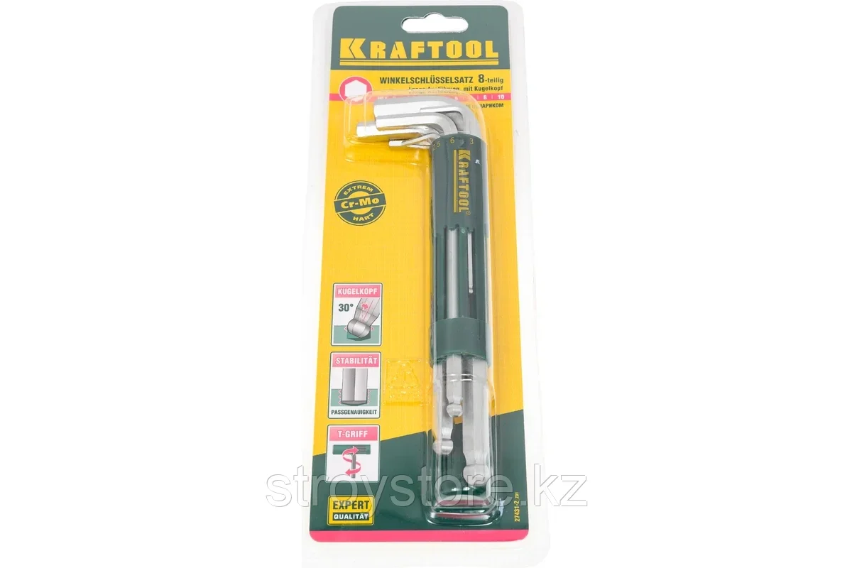 Набор длинных имбусовых ключей, 8 шт, KRAFTOOL