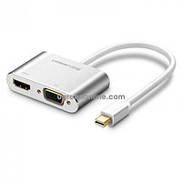 Адаптер UGREEN MD115 Mini DP to HDMI + VGA Converter (Silver) 20421