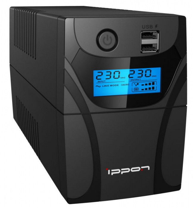 ИБП Ippon Back Power Pro II Euro 650 650VA 360Вт AVR 162-290В 2хEURO управление по USB RJ-45 LCD без