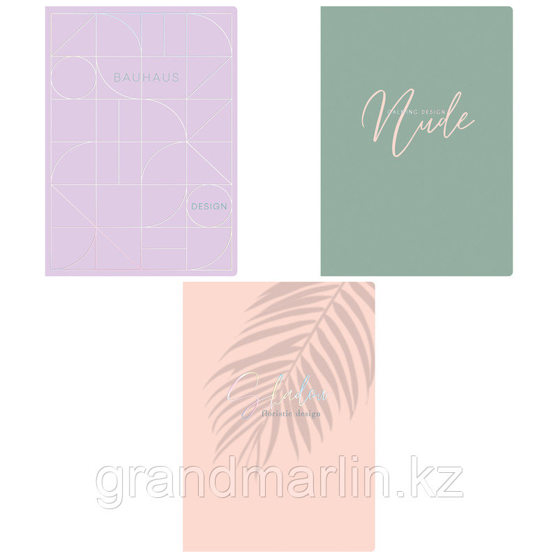 Тетрадь 80л., А4, клетка GreenwichLine "Nude", матовая ламинация, тиснение фольгой, 70г/м3, фото 1