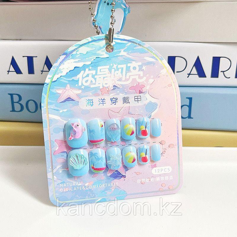 Накладные ногти "Sea Life", 12 штук, дизайн №6, YM-T011B