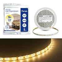Светодиодная LED лента Feron LS603, 60SMD (2835)/м 4.8Вт/м 12V 5м 3000К