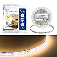 Светодиодная LED лента Feron LS612, 120SMD (2835)/m 9.6W/m 12V 5m 3000К