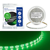 Светодиодная LED лента Feron LS603, 60SMD (2835)/m 4.8W/m 12V 5m зеленый