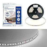 Лента светодиодая стабилизированная 120SMD (2835)/м 8Вт/м 48V 40000*10*1.22мм 4000К, IP20 LS420 FERON