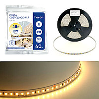 Лента светодиодая стабилизированная 120SMD (2835)/м 8Вт/м 48V 40000*10*1.22мм 3000К, IP20 LS420 FERON