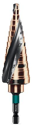 Сверло ступенчатое KRAFTOOL COBALT 6-30 мм, 13 ступеней, азотирование, винтовая спираль (29691-6-30-13), фото 1