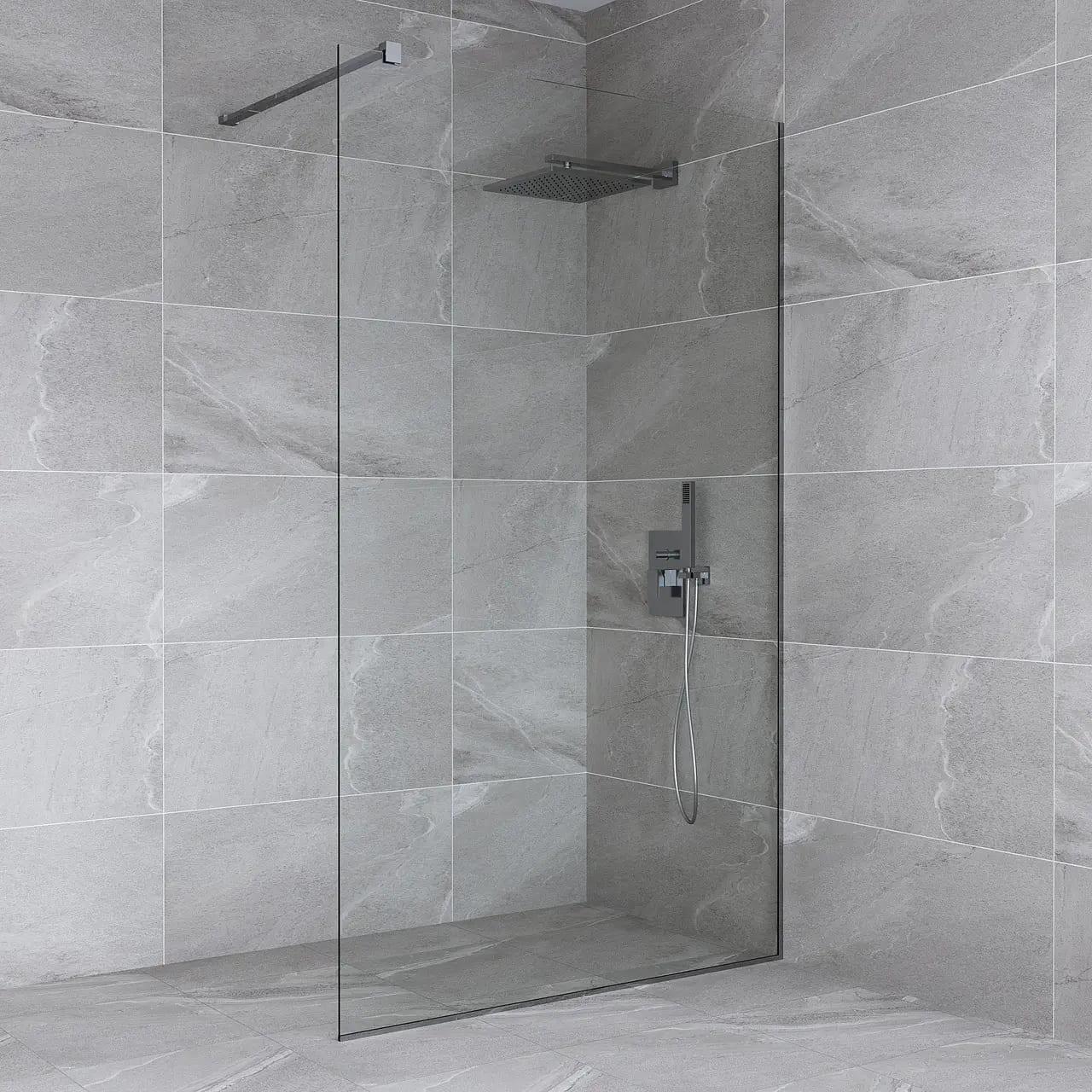 Перегородка душевая глухая хром 800*2200 мм, фото 1