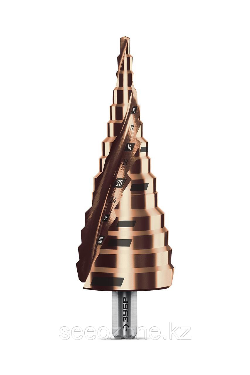 Сверло ступенчатое ЗУБР КОБАЛЬТ 4-39 мм, 14 ступеней, винтовая проточка, серия "Профессионал" (29674-4-39-14)