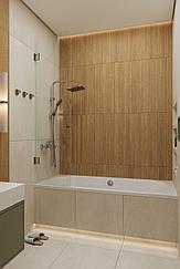 Шторка на ванну распашная стеклянная 600*1500*8 мм