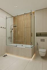 Шторка на ванну угловая на всю длину стеклянная 1800*700*1500*8 мм