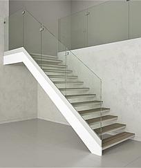 Перила стеклянные с креплением на профиле 8 мм