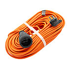 Удлинитель-шнур силовой 50 м, 16А, тип УХ16, ПВС, 1 розетка без заземления Сибртех