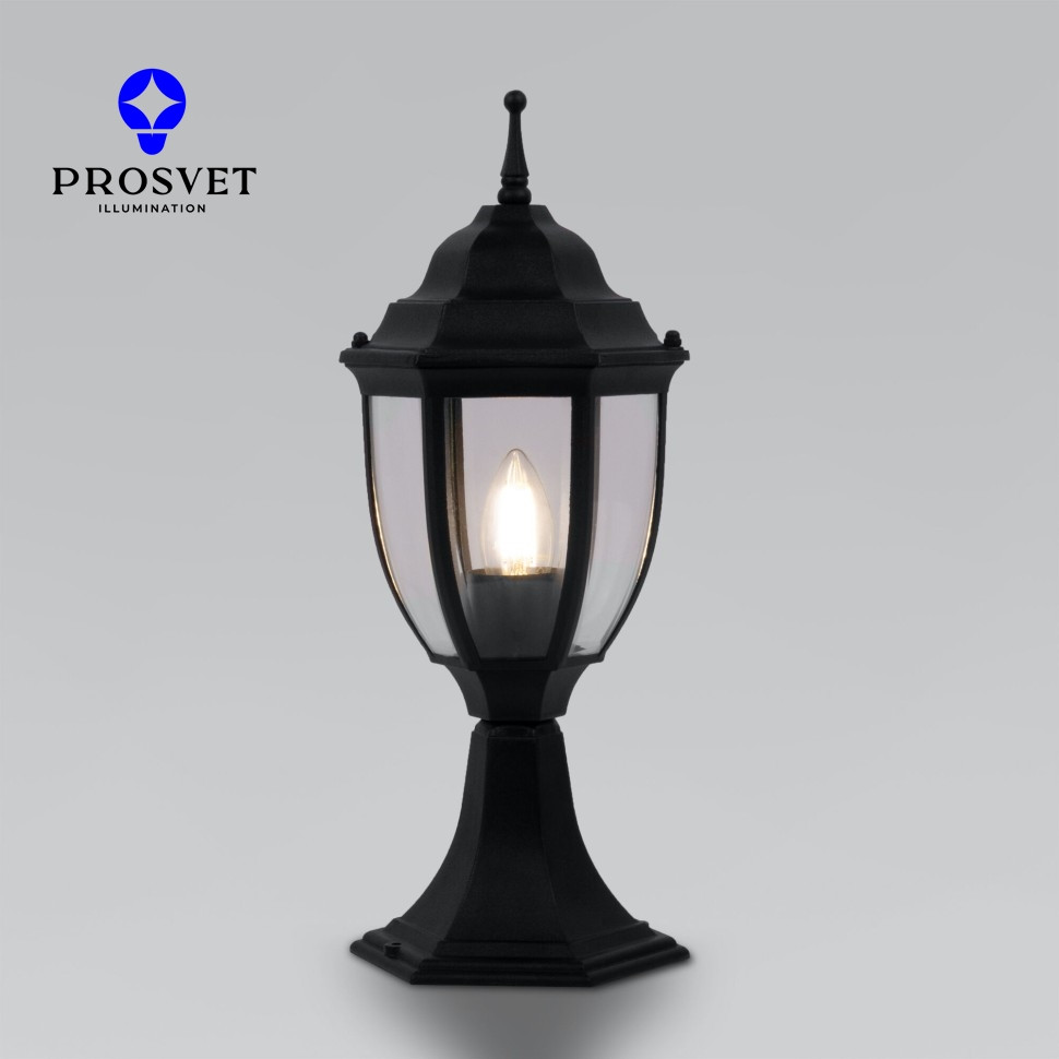 Садово-парковый прямой черный светильник PROSVET