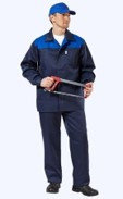 Костюм рабочий Стандарт синий с васильковым 100% х/б, 250 г/м2.