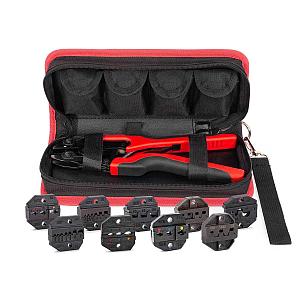 Набор в сумке CTB+9 серия QUICK PRO пресс-клещи (кримпер) с девятью матрицами для опрессовки изолированных и