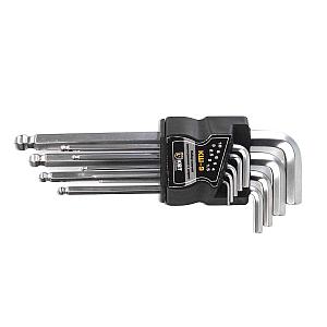 Набор шестигранных ключей с шаром КШ-9 серия KBT-PROFESSIONAL для монтажа крепежных изделий с внутренним