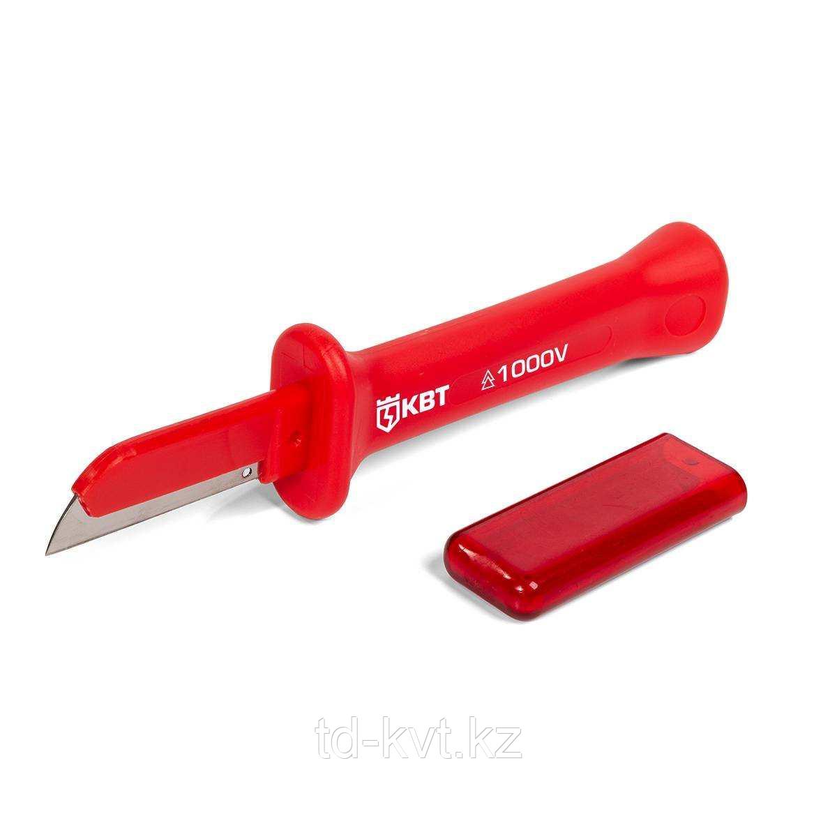 Нож диэлектрический НМИ-15 серия ПРАКТИК монтерский с частично изолированным прямым лезвием для работ под, фото 1