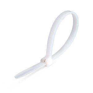 Стяжка нейлоновая КСЗ 3x100 (бел) (100шт) со стальным зубом