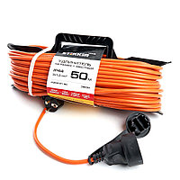 Удлинитель-шнур на рамке 1-местный с/з Stekker, HM04-01-50 (US1), 3*1,0мм2, 50м, 220В, 16А, Home, оранжевый