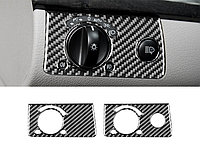 Mercedes-Benz W211 наклейка на включатель фар под карбон