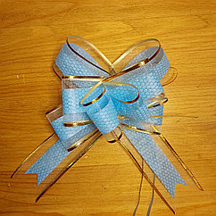 Бант-бабочка для подарка упаковочный. Подарочный бантик самосборный. Размер средний 22*22 см.