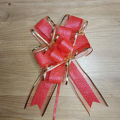 Красный Бант-бабочка для подарка упаковочный. Подарочный бантик самосборный. Размер средний 22*22 см.