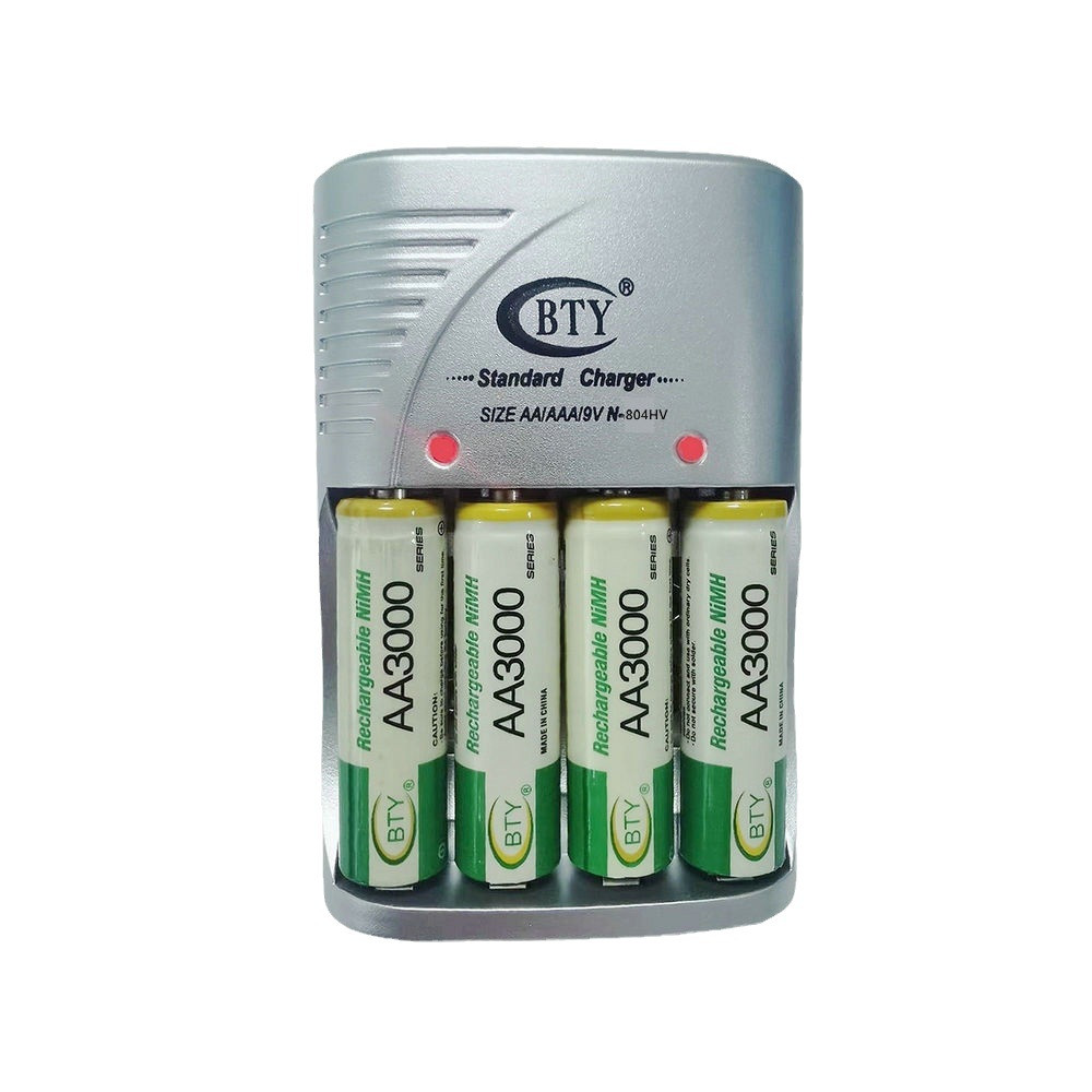 Зарядное устройство BTY-804 AA,AAA,9v +4 аккумулятора AA 3000mAh