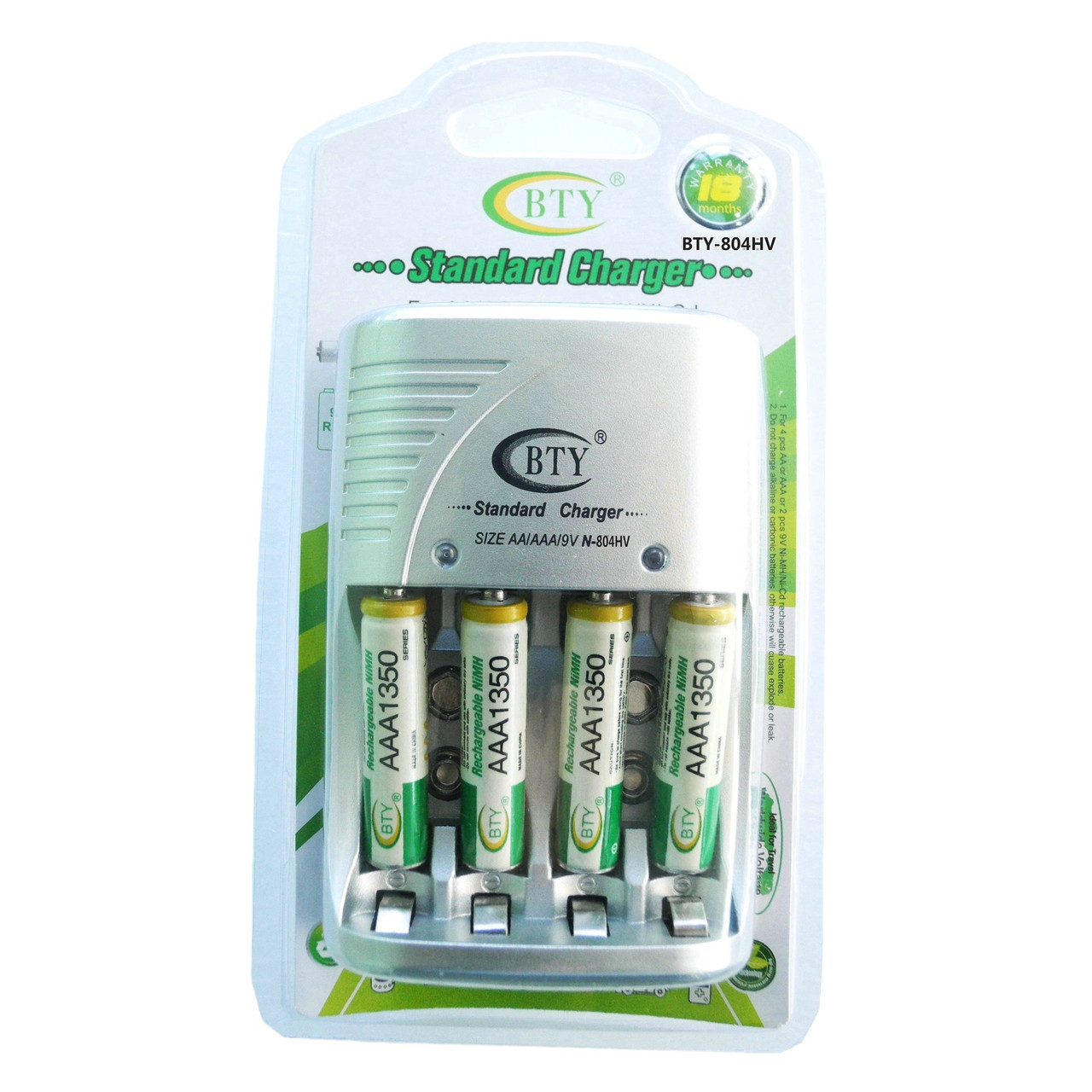 Зарядное устройство BTY-804 AA,AAA,9v +4 аккумулятора AAA 1350mAh