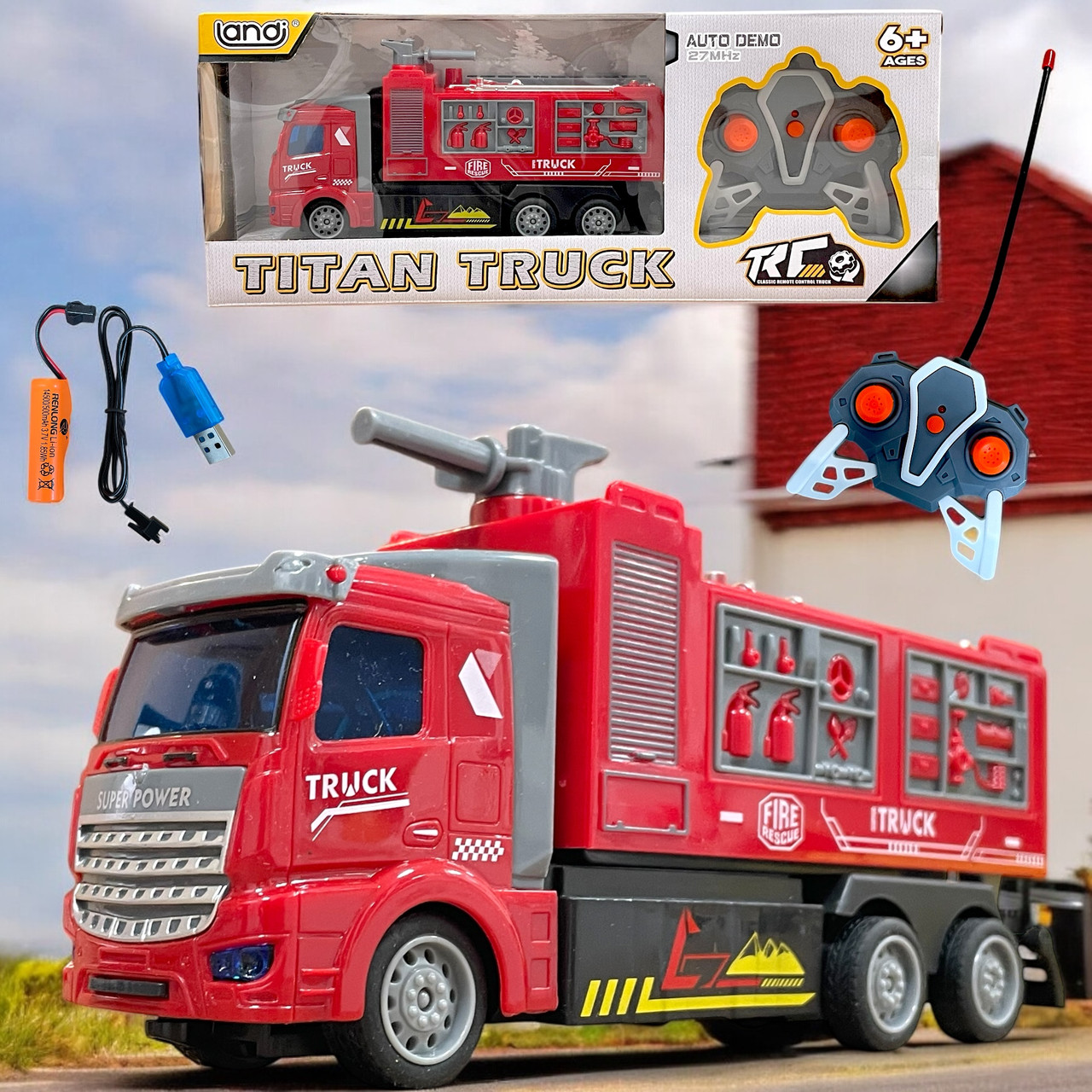 Qh 2024-14 Пожарная на р/у с акум. 4 функций 35х14см
