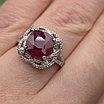 Кольцо Бриллиант рубин 4.3 гр, серебро 925 проба,19 размер, фото 2