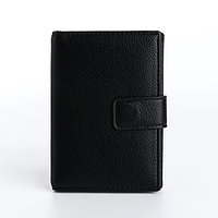 Обложка 2 в 1 для автодокументов и паспорта на магните, цвет чёрный