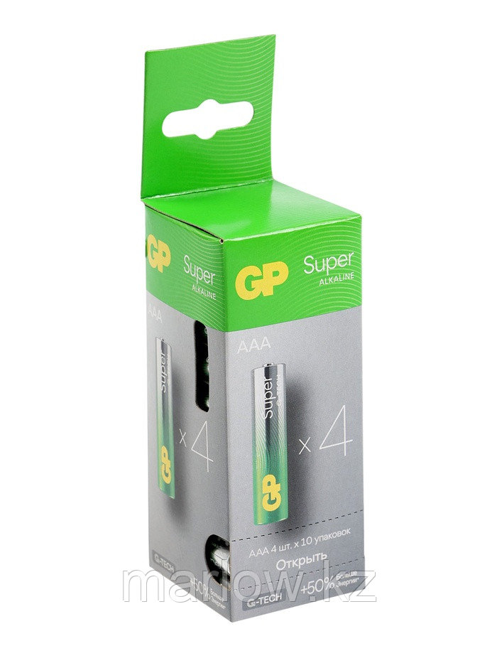 Батарейка алкалиновая GP Super, AAA, LR03-40BOX, 1.5В, набор 40 шт.