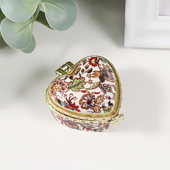 Шкатулка для украшений «Сердце. Цветник», керамика, 4.1×4.2×2.4 см