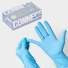 Перчатки нитриловые Nitrile, смотровые, нестерильные, размер L, 200 шт/уп (100 пар), голубые