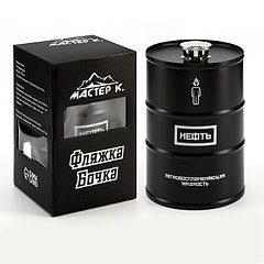 Фляжка для алкоголя 750 мл, «Нефть», нержавеющая сталь, подарочная, 25 oz